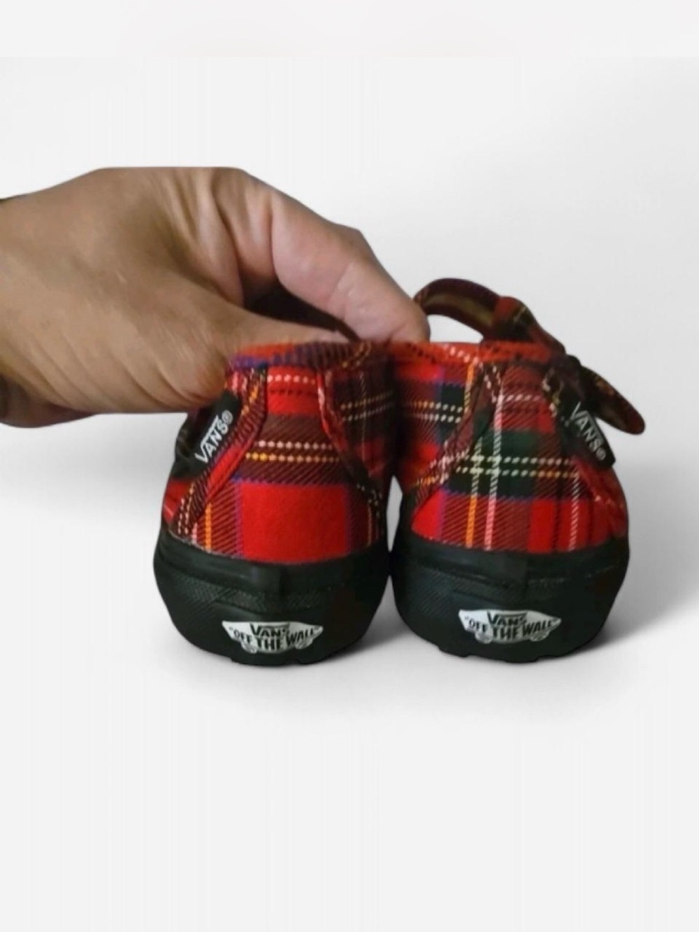 Vans Red Plaid Mary Jane Shoes with Black Sole - Picture 2 of 5